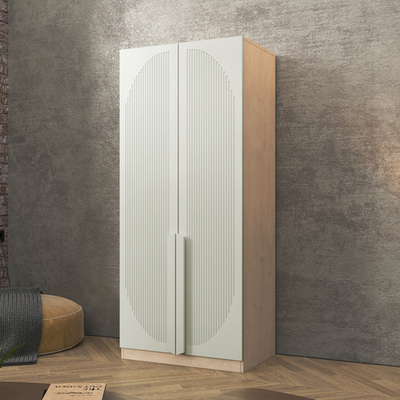 Шкаф Агератум МДФ двухсекционный Лайн керамика (0,27) А10032 матовая - Дуб Сонома 3025  120*50*240