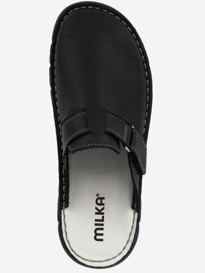 04 | "Luka" | Черные мужские медицинские сабо натуральная кожа (перфорация)