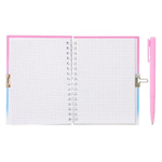 Блокнот детский Basir на замке, с ручкой, формат А6, серия "Аниме", яркая обложка, 48 листов, размер 15*11 см