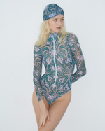 Купальник на молнии с рукавами "Ирисы"