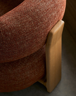 Granite Кресло из терракотового шенилла и массива ясеня в натуральной отделке