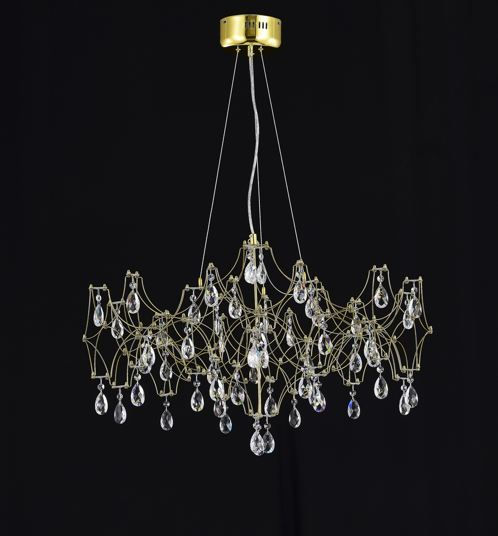 Подвесная люстра светодиодная с пультом и хрустальными подвесками Asfour MyFar Ileria MR2653-57P-50AD