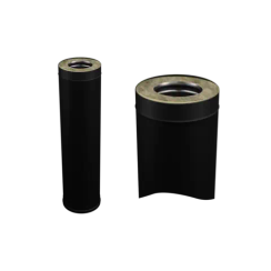 Дымоход Ferrum DN115*200 сэндвич 1000мм 0,8/430 черная эмаль 37205