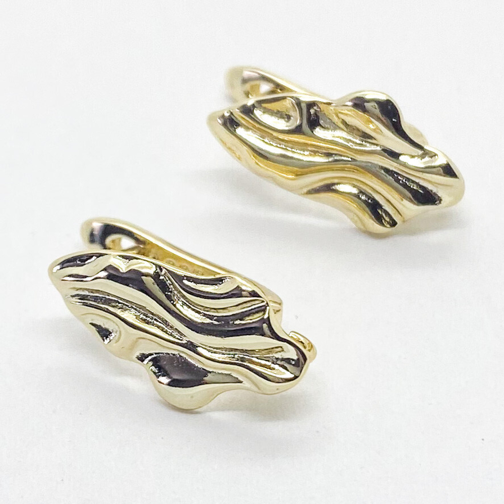 Ювелирные швензы Шелк с позолотой, размер 17*9 мм, цена за пару