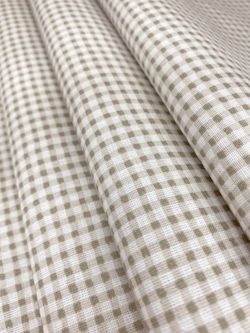 Постельное белье Сказка "Бежевая клеточка" 2-спальный Наволочка 50х70 см 2 шт Простынь 240х215 см Пододеяльник 175х215 см, перкаль