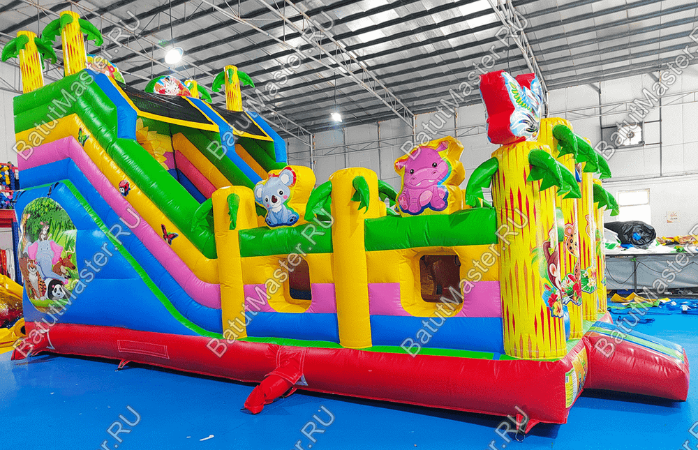 Коммерческий надувной батут "Звериная команда" 8*3,5*5 м