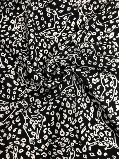 штапель принт пятно белое на черном BST3401 D47C1