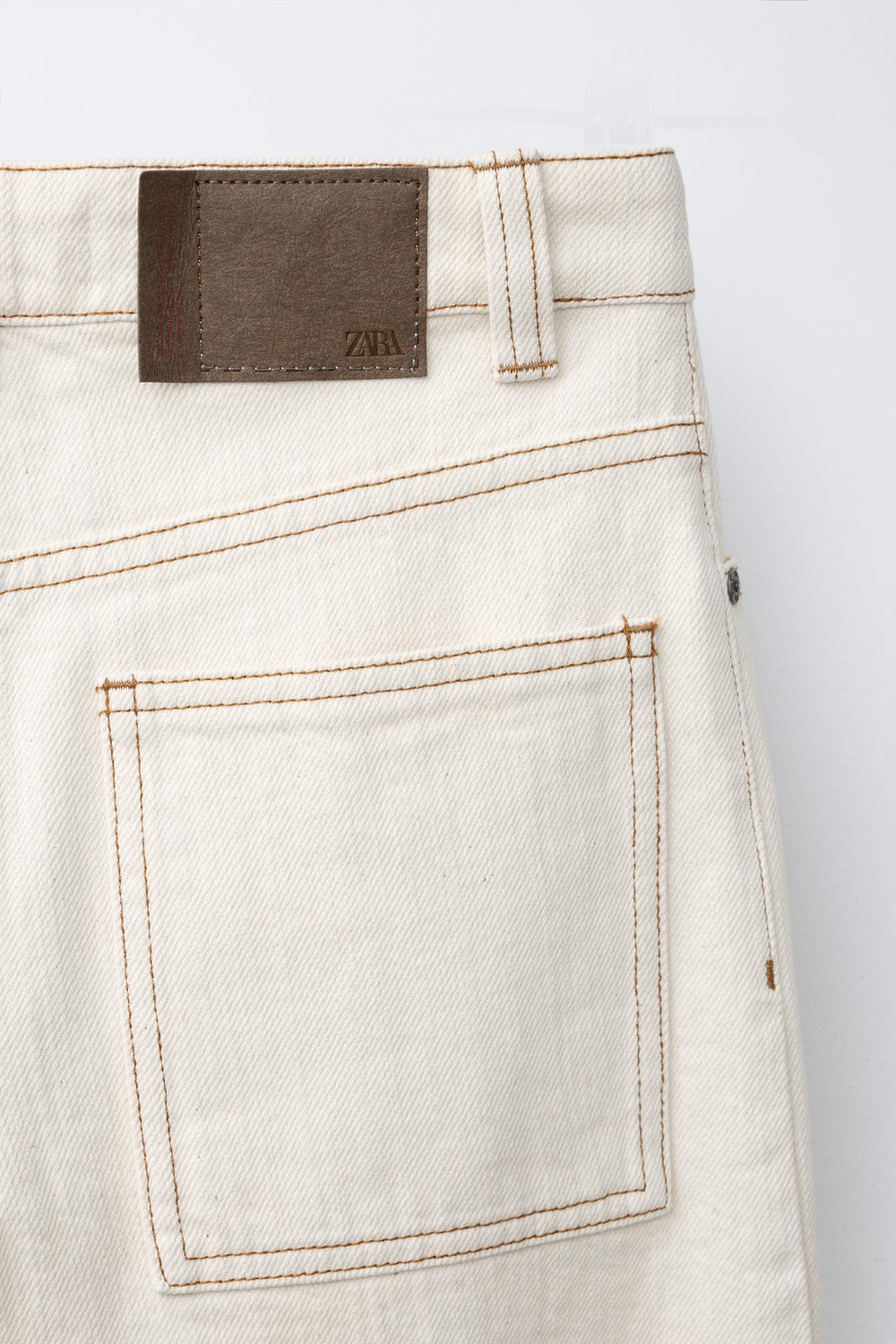 ZARA ДЖИНСЫ BAGGY С РЕЛЬЕФНОЙ СТРУКТУРОЙ, ЭКРЮ