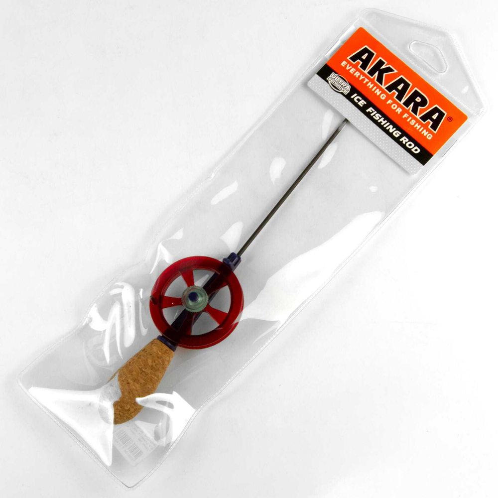 Зимняя удочка Akara Leader M455 с катушкой, 40см, Red (хлыст 2-составной, карбон)
