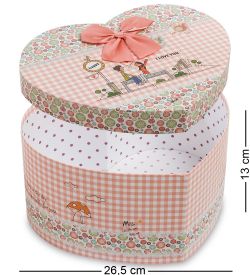 WG-54/3-A Коробка подарочная «Сердце» цв.коралловый