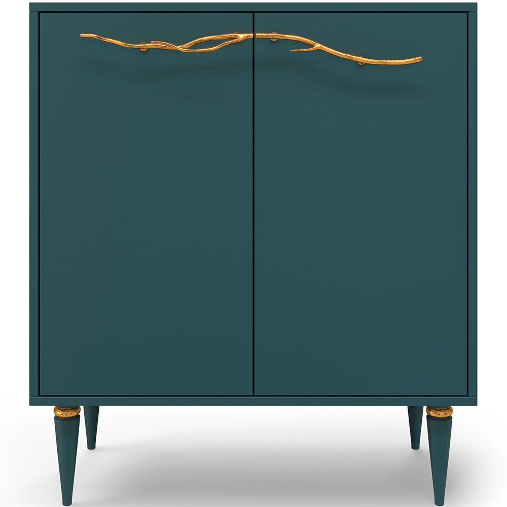 Комод Арт Колор matte Классик Голд с 2 полками Зеленый бирюзовый матовый