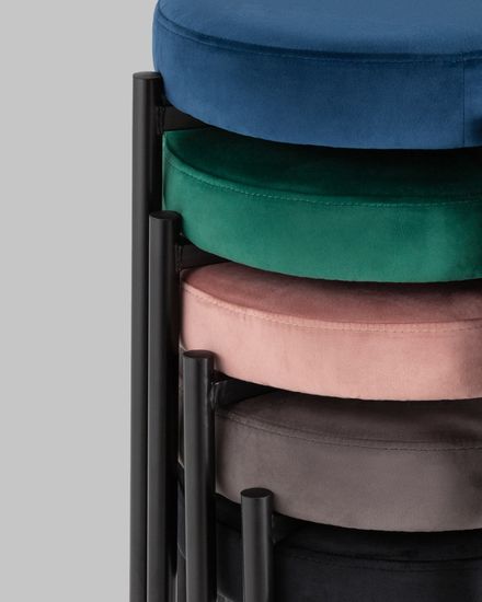 Табурет Рио велюр тёмно-серый