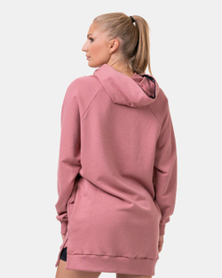 Толстовка женская Nebbia 580 Everyday HERO Long Sweatshirt with a hoodie Old rose