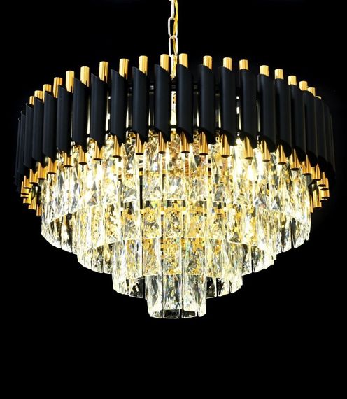 Подвесная люстра Lumina Deco Funneli LDP 6003-500 BK+F.GD