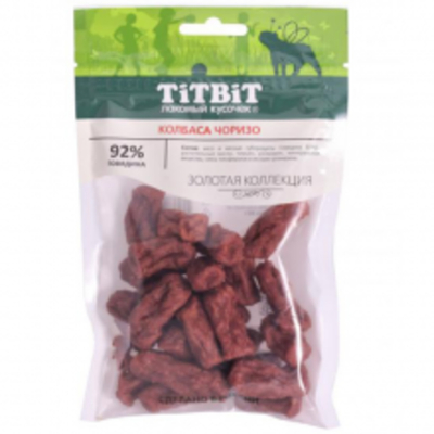 Титбит Золотая коллекция Колбаса Чоризо для собак 80 г