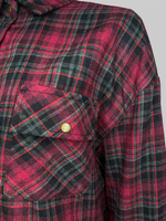 Рубашка Miss Diva 11012 в клеточку на кнопках с карманом на груди