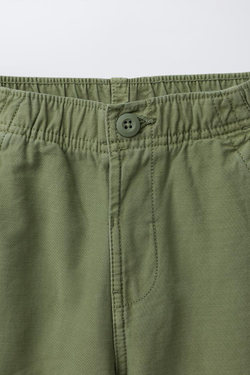 ZARA БРЮКИ ПРЯМОГО КРОЯ, ЗЕЛЕНЫЙ