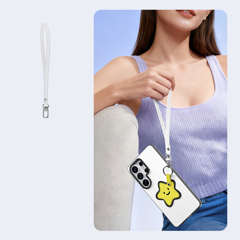 Чехол белого цвета для Samsung Galaxy S26 Ultra, серия Luvy Series Case (со съемным ремешком) от Dux Ducis