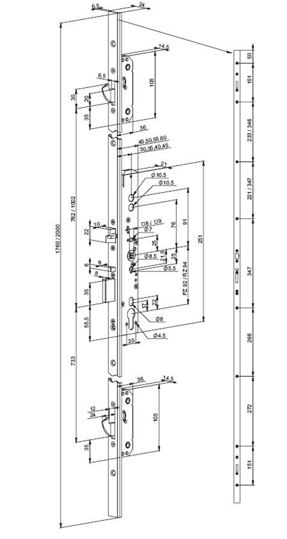 Соленоидный электромеханический замок Abloy с многоточечным запиранием EL466