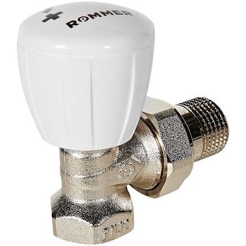 Клапан ручной регулирующий угловой Rommer 1/2"для радиатора (RVR-0002-100015)