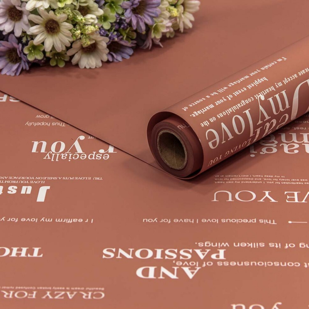 Пленка В рулоне 10 м х 58 см с серебристой печатью (Оранжевый)