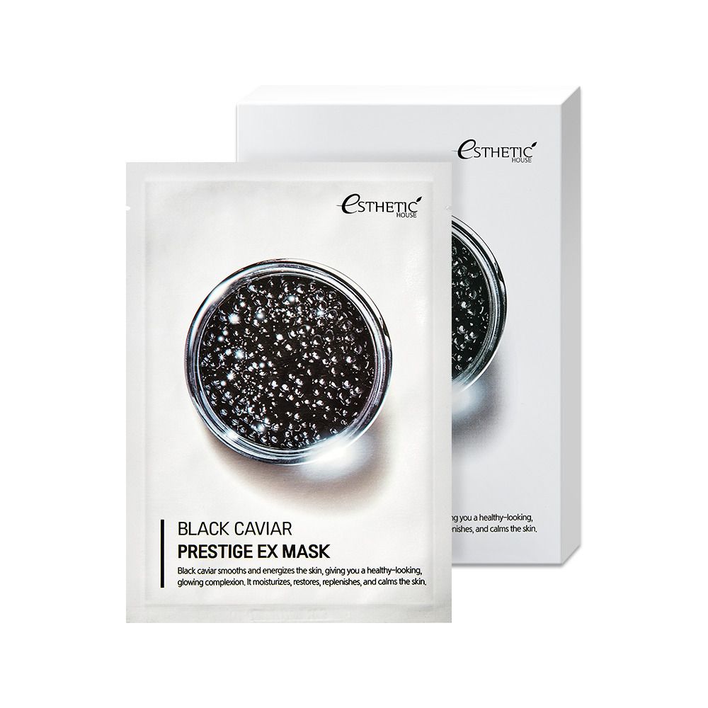 Маска для лица тканевая Esthetic House Black Caviar Prestige Ex Mask Икра 25 мл
