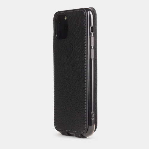 Чехол для iPhone 11 Pro Max из натуральной кожи теленка, цвета черный