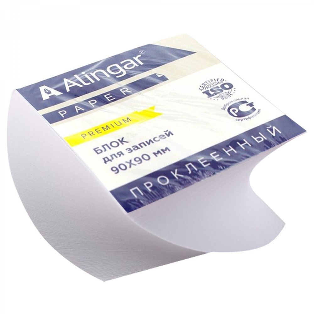 Блок бумажный для записей Alingar &quot;Премиум&quot;, 9*9*4,5 см, белый, проклееный, витой