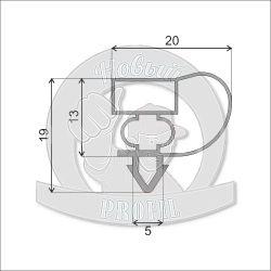 Уплотнитель для холодильного шкафа UBC ICE STREAM SmartCool 350 размер  1730*560 мм (004 АНАЛОГ)