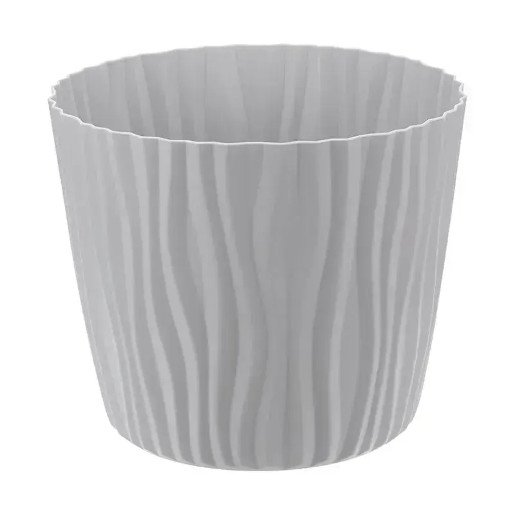 Кашпо ВОЛНА D200мм 4л с вкладышем Серый (комплект 16 шт)