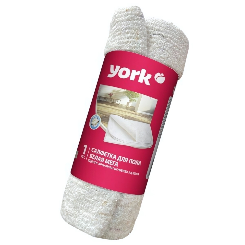 Салфетка для пола хлопковая белая в рулоне МЕГА YORK 260г/м2 (80х100 см)