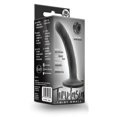 Черный анальный фаллоимитатор на присоске Twist Small - 11,4 см. (Цвет: черный)
