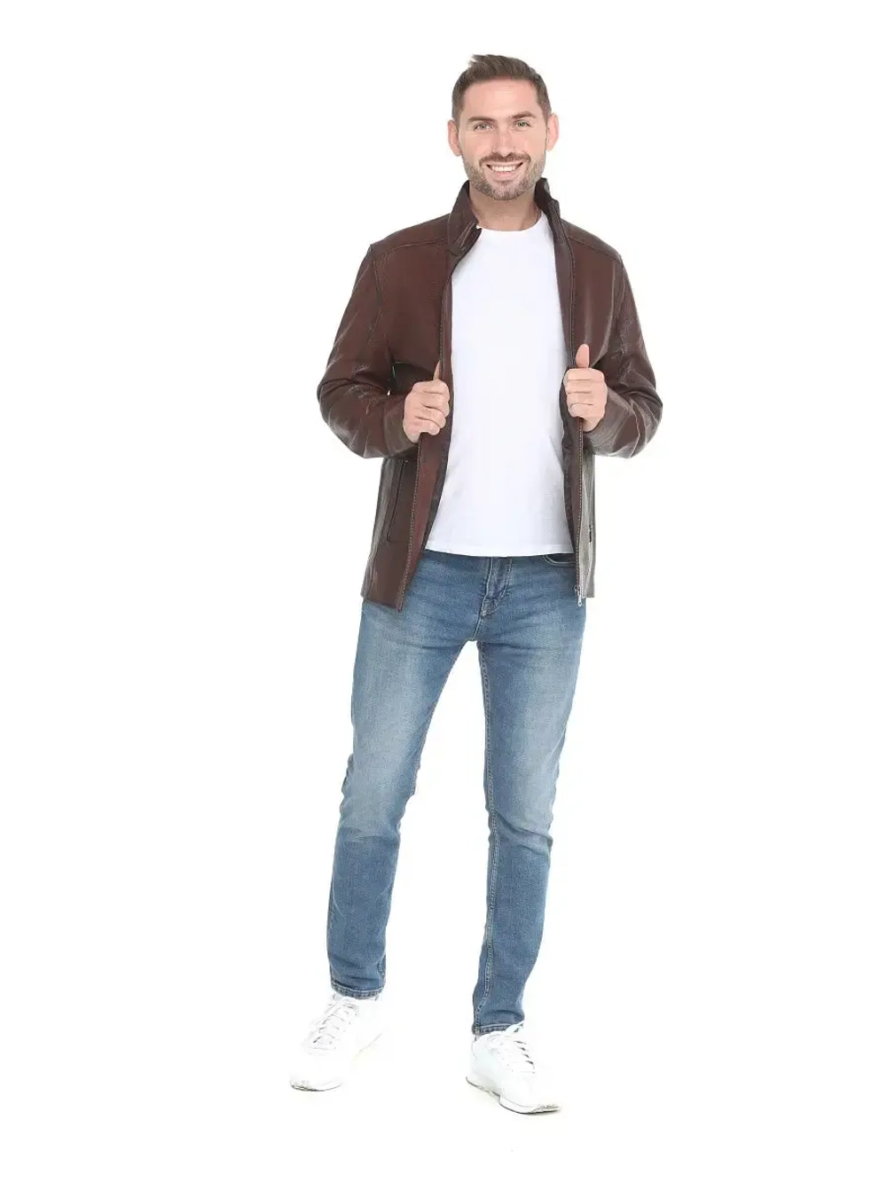 Мужская кожаная куртка / натуральная кожа ягненка / Турция