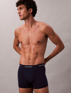 Мужские трусы боксеры транки Calvin Klein Cotton Stretch 3 Pack Black/ Blue Shadow/ Cobalt Water