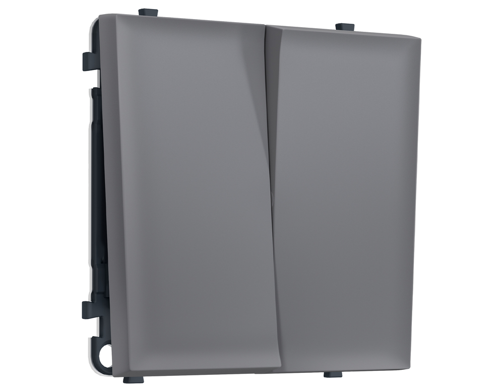 MS863030 Комплект механизма 2-кл перекрестного выключателя SIGMA Платиново-серый Мягкое касание 10A-250V QUANT PRO (SP8630, PR125)