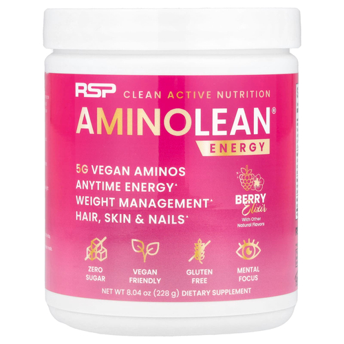 RSP Nutrition, AminoLean® Energy, ягодный эликсир, 228 г (8,04 унции)