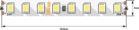 Светодиодная лента SWG 11,5W/m 128LED/m 2835SMD холодный белый 5M 003598