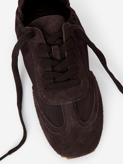 ARKET КРОССОВКИ В СТИЛЕ РЕТРО, ТЕМНО-КОРИЧНЕВЫЙ