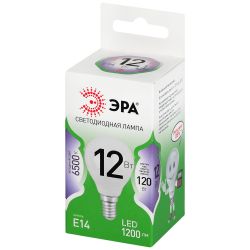 Лампа светодиодная ЭРА GREEN LINE LED P45-12W-865-E14 GL 12Вт шар холодный свет E14 | Лампы cветодиодные Шар (G/P)