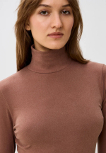 Водолазка с начесом, цвет какао