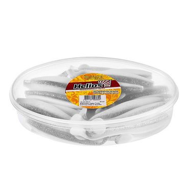 Виброхвост несъедоб. Trofey 5.5'/14см White & Sparkles 50шт. (HS-25-002-N) Helios