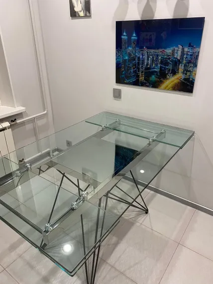 Стол раздвижной Everest 160-220х90 см, закаленное стекло