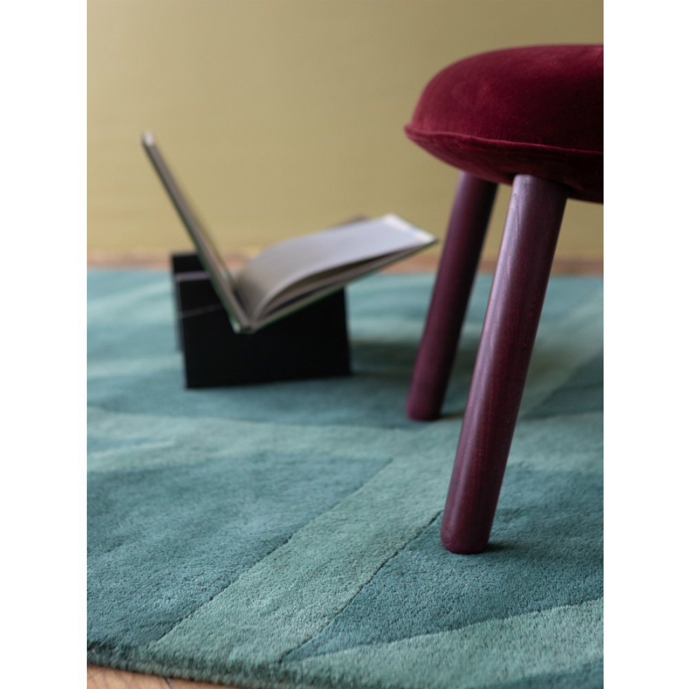 Ковер шерстяной ручной работы geometric dance зеленого цвета, 200х280 см