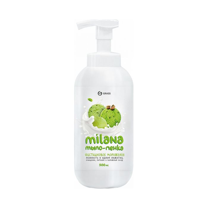 Мыло-пенка Milana сливочно-фисташковое мороженое 500ml Grass