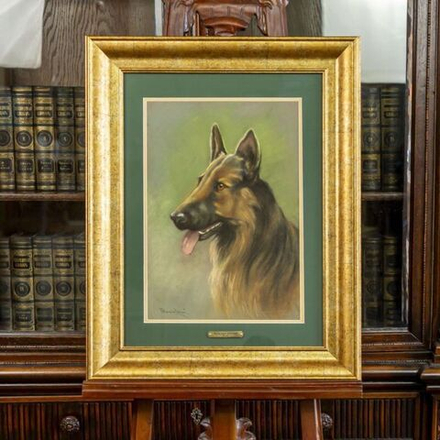 Винтаж: Картина «Портрет Собаки»