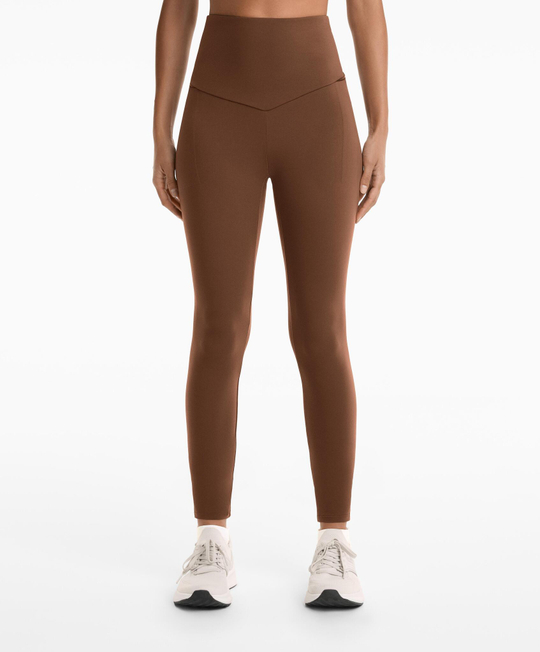 OYSHO Легинсы Comfortlux с высокой посадкой, длиной до щиколотки 65 см, с карманами, коричневый