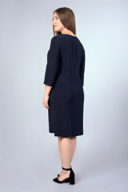 Офисное платье 1390Аа, Тёмно тёмно син #70ТТСи051390Аа