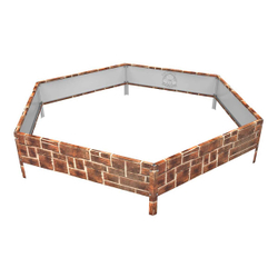 Клумба многоугольная оцинкованная с ножками 1 ярус Кирпич