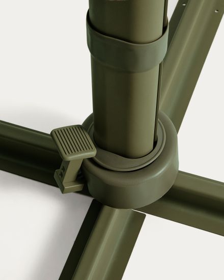 Бежевый консольный зонт Noli с зеленой алюминиевой конструкцией, 300 x 420 см