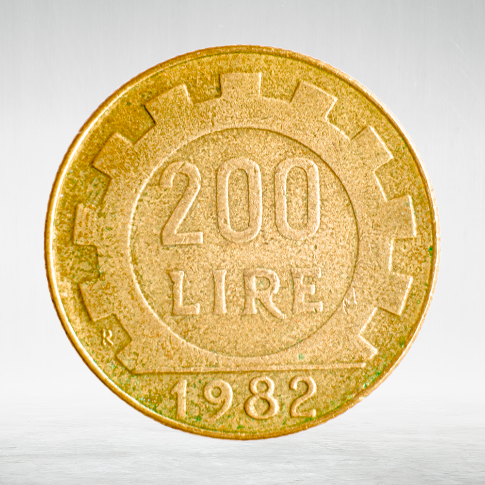 Italy 200 Lire 1982 R "Woman Head – Standard Issue", XF